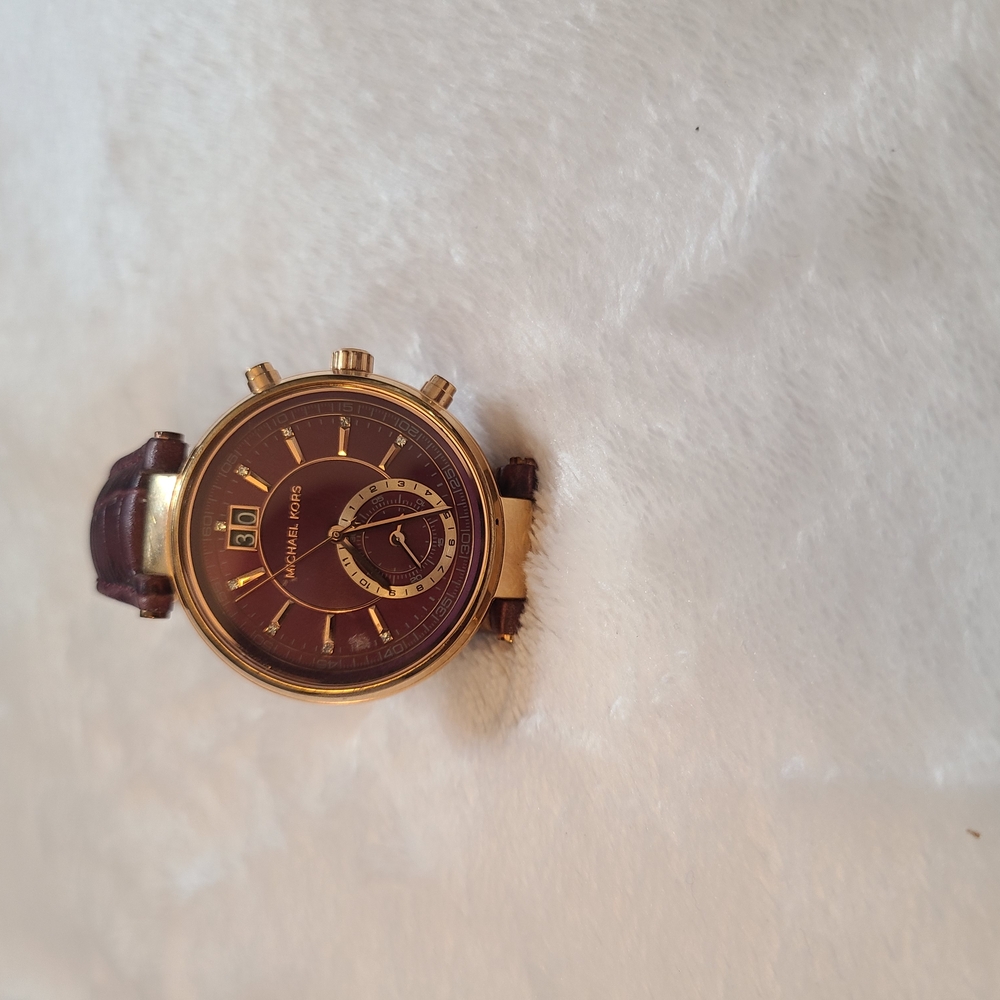 Michael Kors Gold and Brown Chronograph Watch
